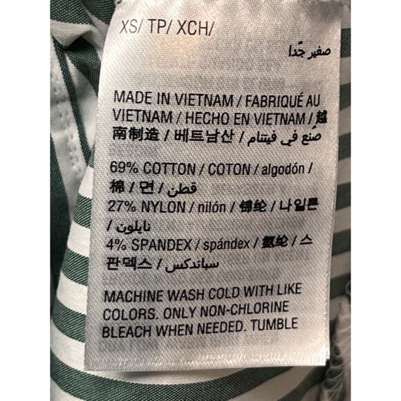 Bar III Flounce Dress Womens XS Green Picnic Stripe Ruffle Fitted Sleeveless NEW - Picture 8 of 9